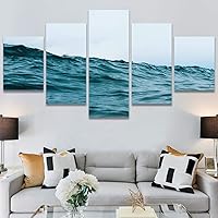SIGNWIN 5 Panel Canvas Wall Art Aerial Beach Beach Coastal Cool Minimalism Multicolor Photography Relax/Calm for Home Decorations Ready to Hang - 60