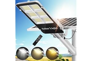 OKPRO 6000W Solar Street Lights Outdoor - Solar Parking Lot Lights Commercial Remote Control, Solar Lights Outdoor Waterproof Solar Street Light Dusk to Dawn, LED Street Lights Solar Powered for Yard