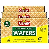 Gefen Lemon Wafers, 14oz (3 Pack - 30 Wafers Each) | Lemon Flavored Wafer Cookie | Nothing Artificial | Crunchy &amp; Delicious | Kosher