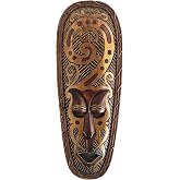 OMA African Mask Wall Hanging Wood Carved Goddess Of Love &amp; Protection African Home Decor Gift - LARGE SZ - 21" (Fortune)