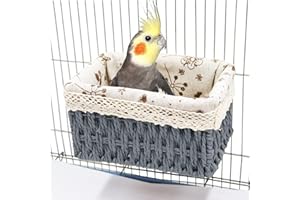 Jinkoozz Bird Nest, Parrot House, Bird Parrot Hammock, Bird Bed, Small Animals House, Birdcage Accessories, Suitable for Birds Parrots Parakeets Cockatiels Lovebird 7.1 × 4.7 × 3.9 Inches