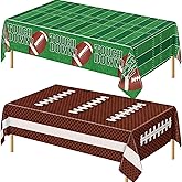 Football Party Decorations - 2 Pack Football Tablecloth Plastic, Disposable TouchDown Table Cover for Football Sport Birthday Party Supplies Favors Gameday Tailgate Table Decor Accessories, 108x54Inch