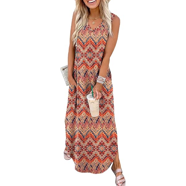 thumbnail image 2 of USSUMA Womens Dresses Vacation Women's Summer Boho Sleeveless Tank Dress Loose Casual Beach Mini Short Dresses Floral Tshirt Sundress 2 of 10