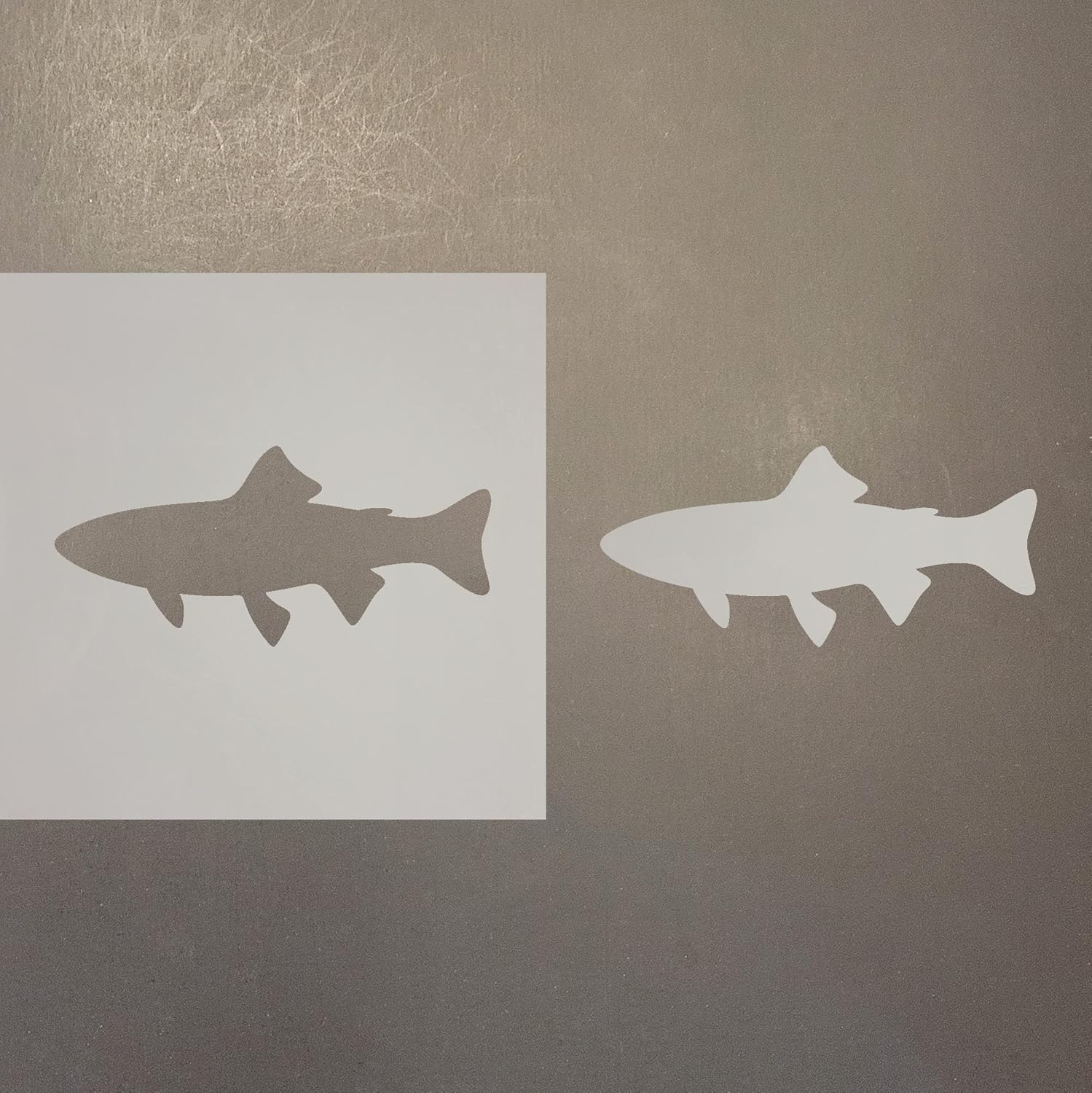 Mixed Media - Trout 2 Reusable Mylar Stencil - Art Craft Supplies 4 Inch
