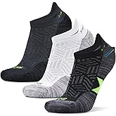 Busy Socks Men's Athletic Ankle Coolmax Running Socks Women's Cushioned Anti Blister Moisture Wicking Low Cut Socks 3 Pack