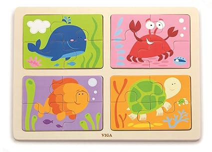 4-Puzzle in 1 - Sea Anmials