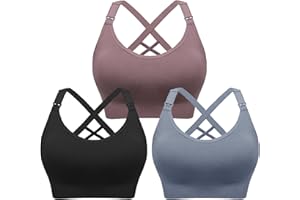 Angelhood Women's Seamless Nursing Sports Bra - 3 Pack Wireless Maternity Bralette, Support for Breastfeeding & Pregnancy