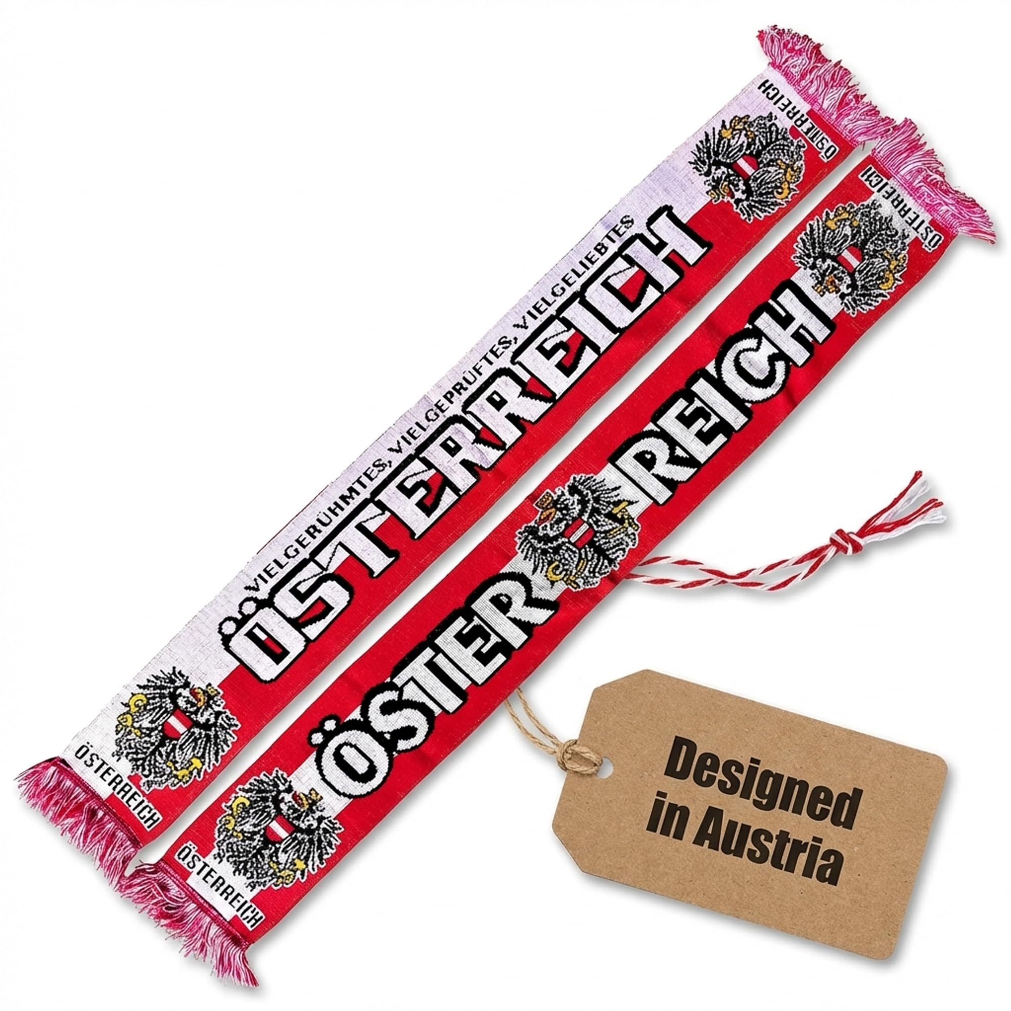 Generisch Austria Scarf (Knitted Scarf), European Champion, Football Scarf, Cult Scarf, Souvenir Scarf