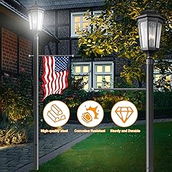 ZUIWAN 7FT Outdoor Lamp Post with Metal Cross