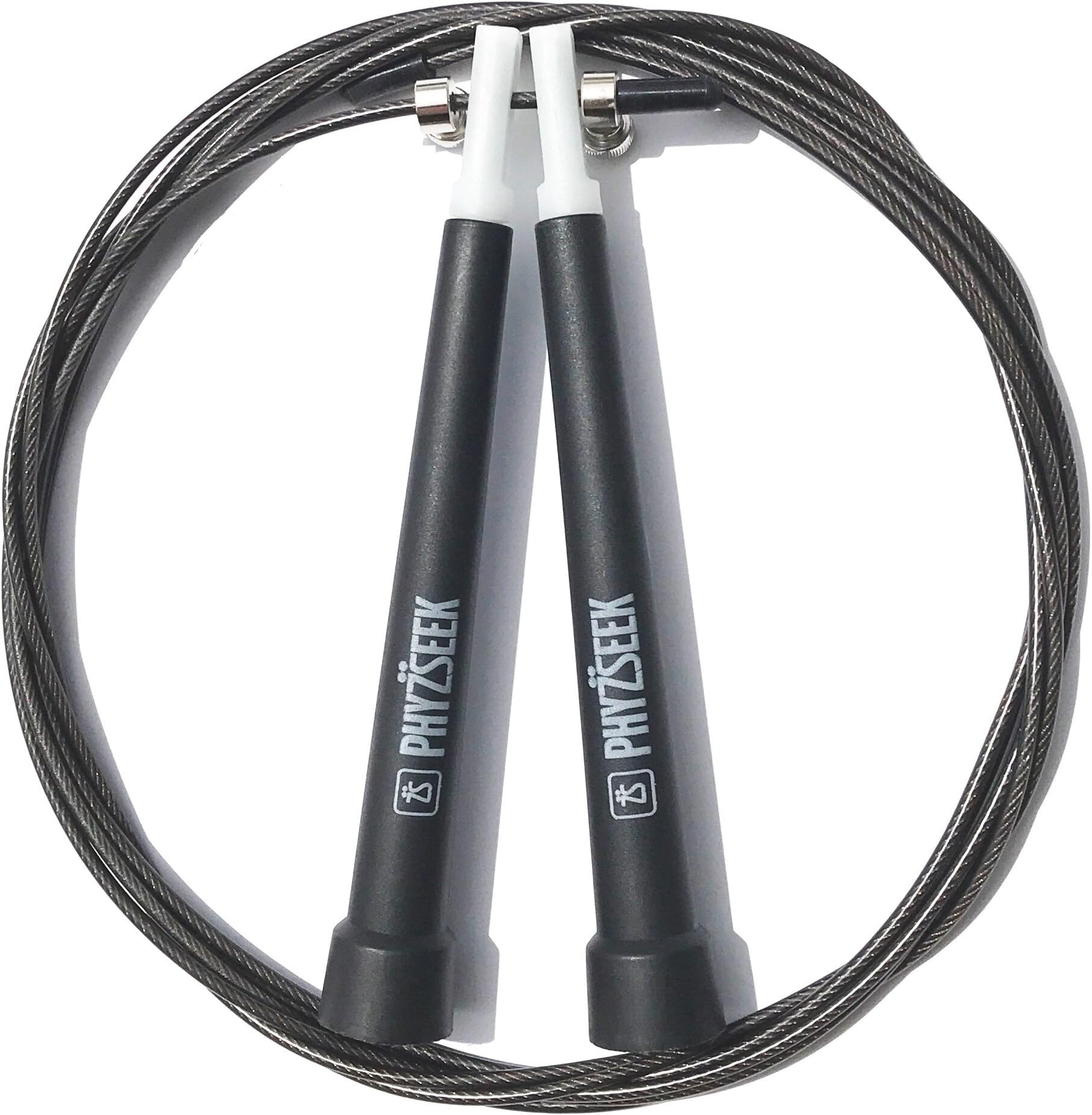 Phyzseek Speed Jump Rope: Premium Quality - Adjustable, Best for WOD, Double Unders, Crossfit, HIIT, High Intensity Workouts, Exercise, MMA & Boxing, & Burning Fat; GET FREE PHYZSEEK HIIT APP w/ROPE
