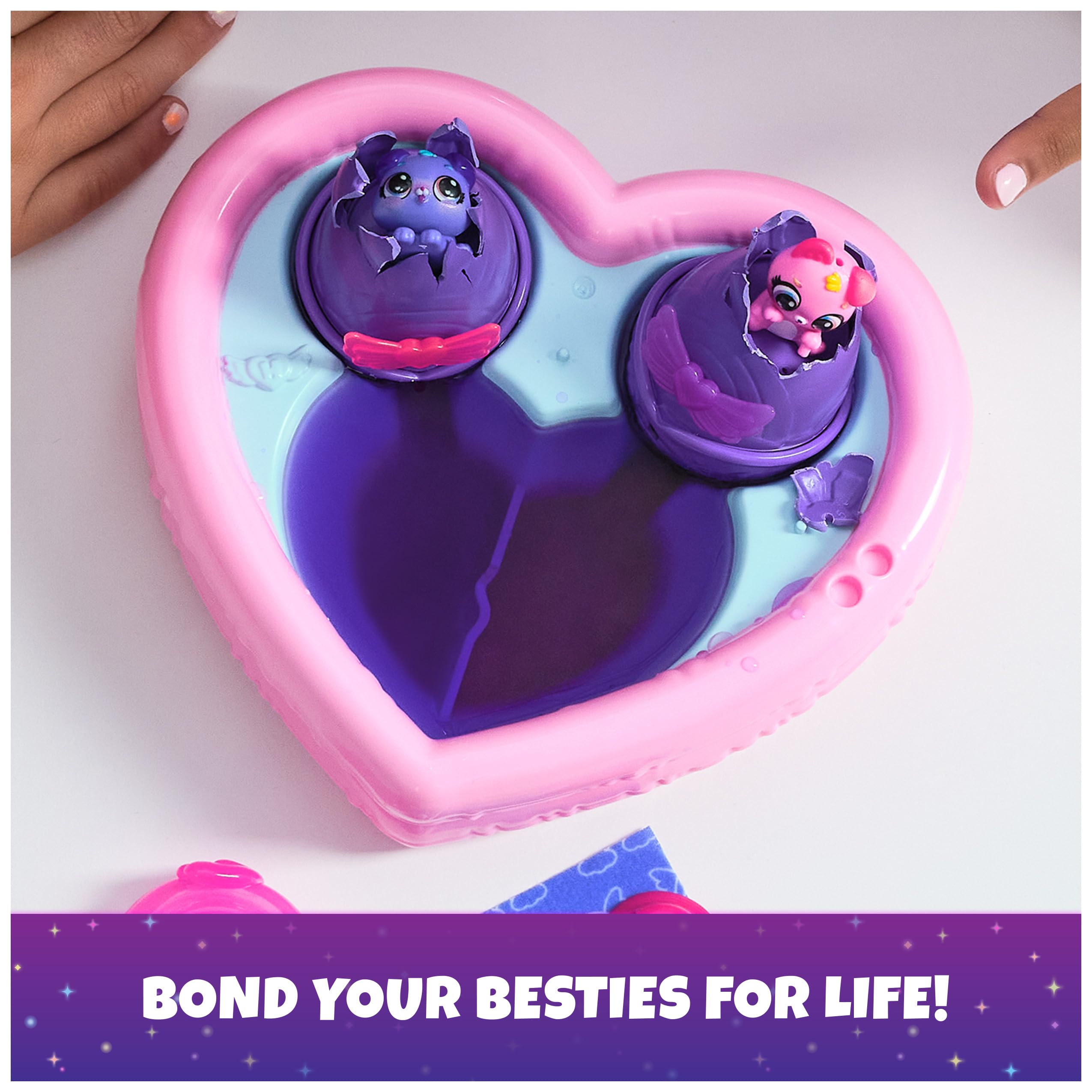 Hatchimals Alive, Neon Rainbow Bestie Pool Party with 2 BFF Figures in Color Reveal Eggs, 14 Accessories, Gifts & Stocking Stuffers for Girls & Boys Ages 3 & up