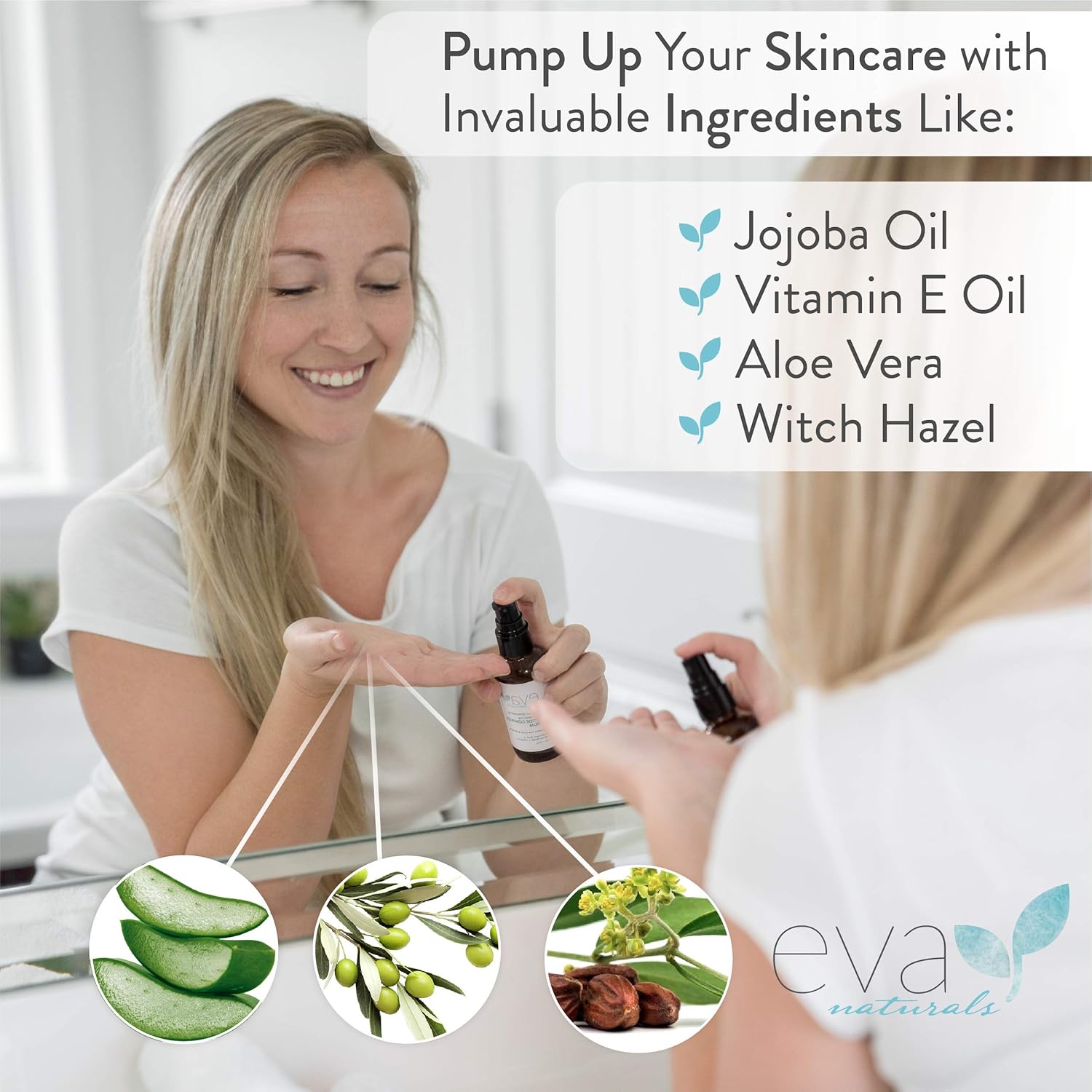 Peptide Complex Serum by Eva Naturals (2 oz) - Best Anti-Aging Face Serum Reduces Wrinkles and Boosts Collagen - Heals and Repairs Skin while Improving Tone and Texture - Hyaluronic Acid & Vitamin E: Beauty