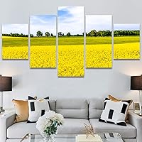 SIGNWIN 5 Panel Canvas Wall Art Modern Art Country Dramatic Global Landscape Multicolor Photography for Home Decorations Ready to Hang - 60