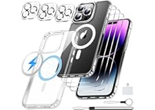 [9 in 1] Magnetic Case for iPhone 14 Pro Max Case,[Compatible with Magsafe] [Non Yellowing][3 Pcs Glass Screen Protector+Came