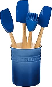 Le Creuset Silicone Craft Series Utensil Set with Stoneware Crock, 5 pc., Marseille