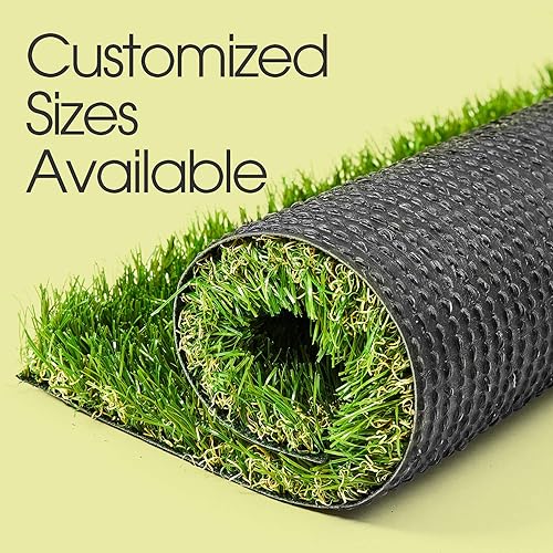AYOHA Artificial Turf 3' x 35' Realistic Synthetic Grass, 1.38" Pile Height, Fake Lawn, Landscape for Pets Area, Play Ground, Pool Area, Backyard, Patio, Balcony, Drainage Holes, Custom Size