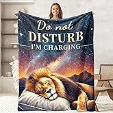 keepitcozi Lion Throw Blanket for Adult Kids, Lion Lovers Gifts Blanket Cute Animal Home Room Decor, Flannel Soft Blanket for Bed Couch 50"x60"