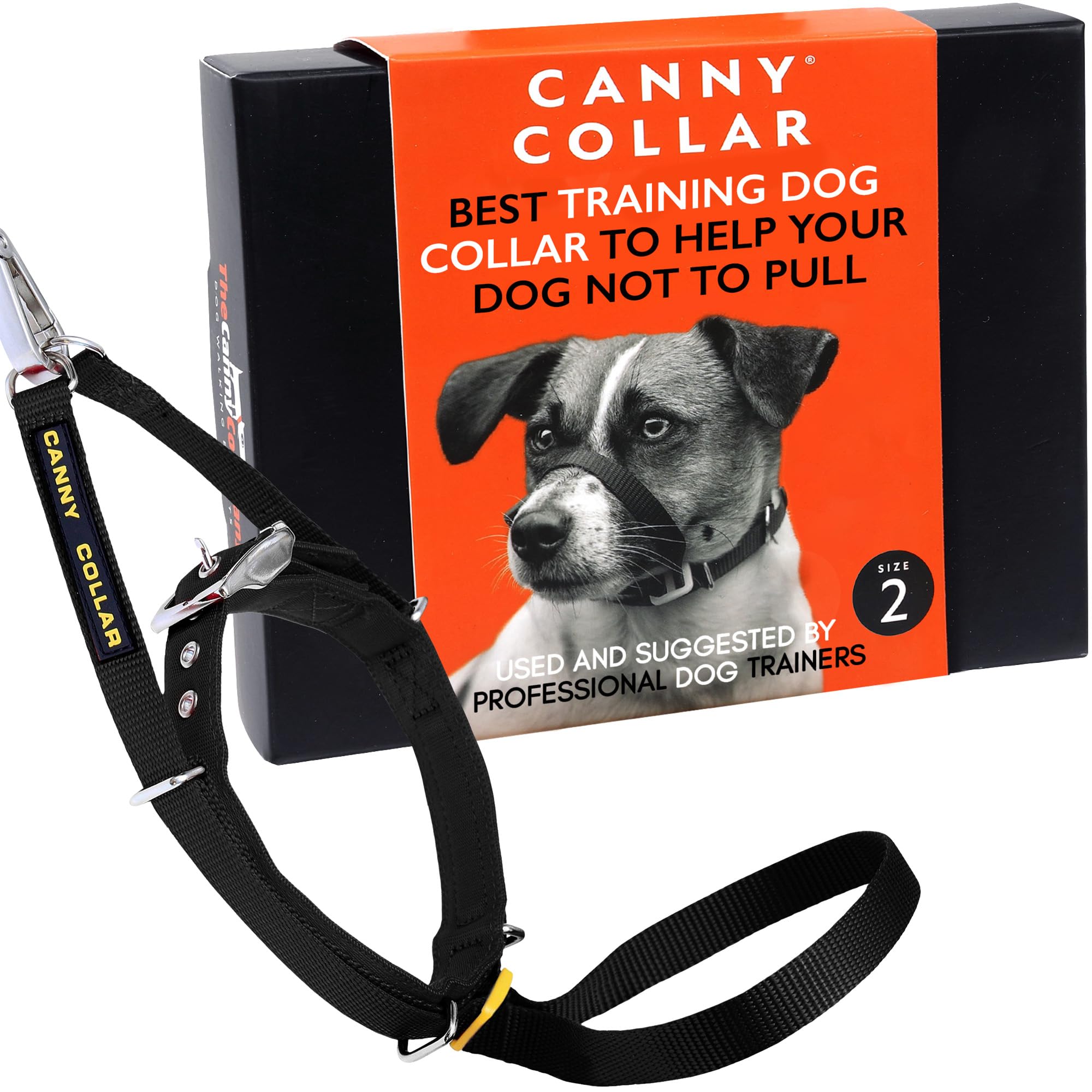 Canny Collar No-Pull Dog Headcollar | Train Your Dog To Stop Pulling & Walk On a Regular Collar & Loose Lead | Kind, Safe, Comfortable Training Aid | Black – Size 2 — image 1