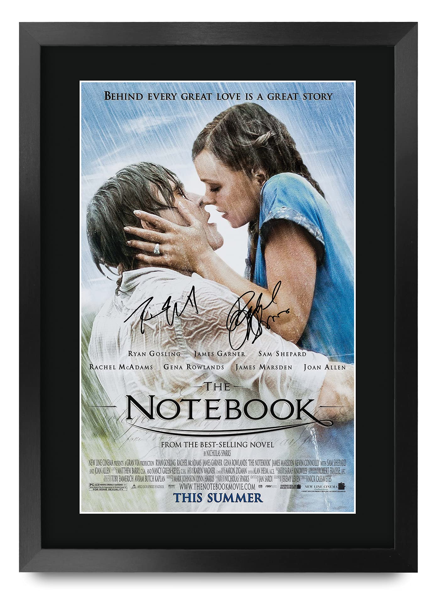 HWC Trading FR A3 The Notebook Ryan Gosling, Rachel McAdams Gifts Printed Poster Signed Autograph Picture for Movie Memorabilia Fans - A3 Framed