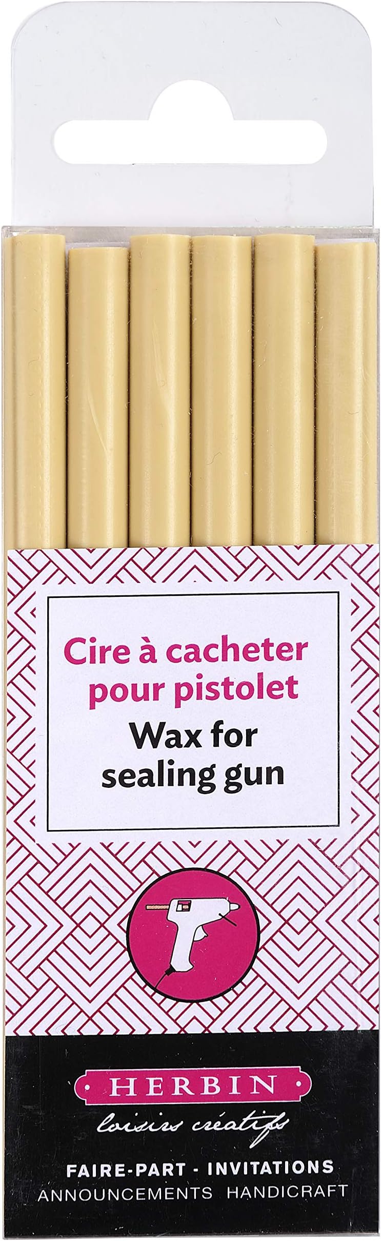Herbin Wax Gun Sticks - Ivory, 6 Sticks
