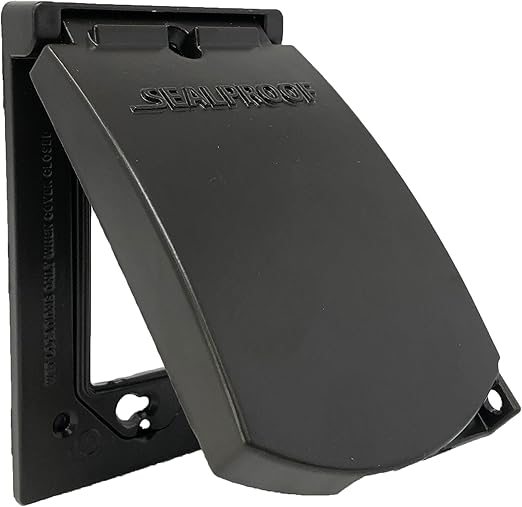 1Gang Horizontal Weatherproof Outdoor Metal Flat Outlet Cover Single