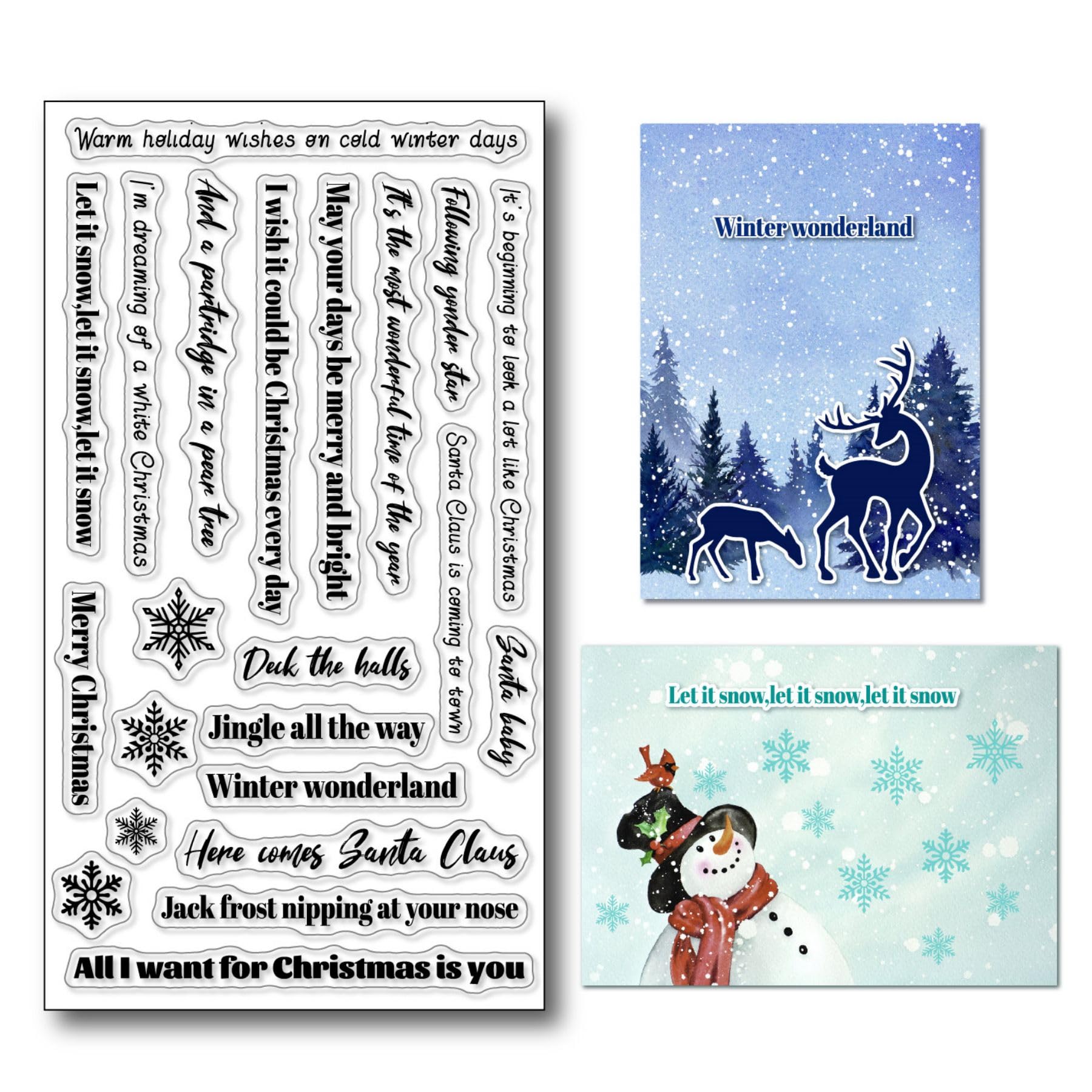 arriettycraft Christmas Verses Clear Stamps for Christmas Card Making or Journaling,Christmas Sentiment Sayings Rubber Stamps for Scrapbooking Art Journals Gift Tags Paper Crafts Decoration
