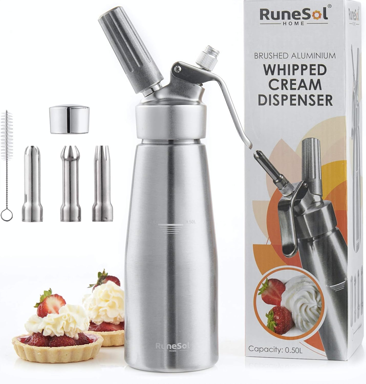 Cream Whipper Dispenser Whipped Cream Dispenser + 3 Stainless Steel
