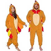 Funziez! Slim Fit Sherpa Adult Onesie - Animal Halloween Costume - Plush One Piece Cosplay Suit for Women and Men