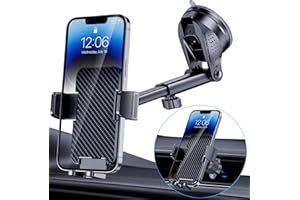 BIVGAZA Phone Holder Car [Military-Grade Suction] Universal Car Phone Holder [Thick Case Friendly] Automobile Accessories Dashboard Air Vent Windshield Phone Mount Fit for iPhone Android Smartphones