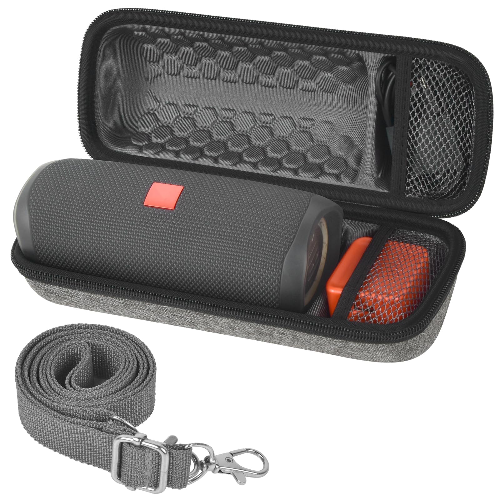 Case & Case for JBL Flip 6 & 5 Protective Case for JBL Flip Essential 2, Accessories, Waterproof, Practical Speaker Case, Grey