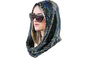 Bazeen sequin unisex rave hood/festival outfit/hood, sparkly bandana Rave Accessories, Rave Gear