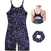beautyin Gymnastics Leotards for Girls Dance Unitard Biketards with Shorts Racerback Tumbling Outfits