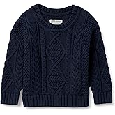 Amazon Essentials x Sofia Grainge Babies, Toddlers and Boys' Cable Crewneck Sweater