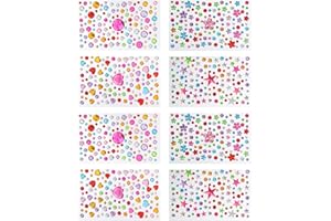 KHBUAB Self-adhesive Acrylic Rhinestone Stickers High 8 Sheets for Scrapbook and Decorations
