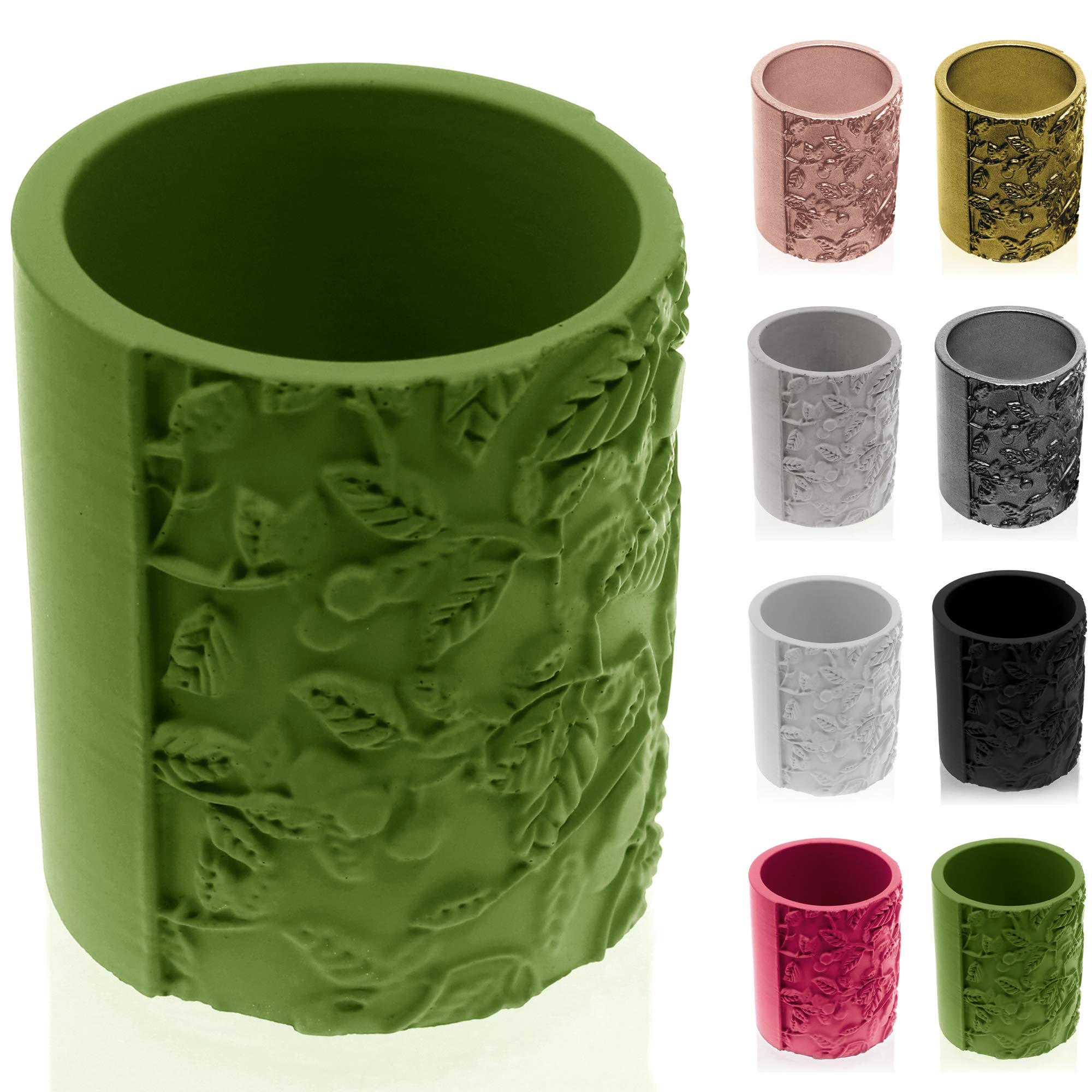 CONCRETTE Flower Pot, Matte Green, 11x9x9 cm