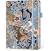 Lined Journal Notebook for Women & Men, Hardcover Leather Journal for writing, A5 College Ruled Notebook for Work & Note Taking, Perfect for Office School Home Supplies, 160 Pages, Lineage Floral
