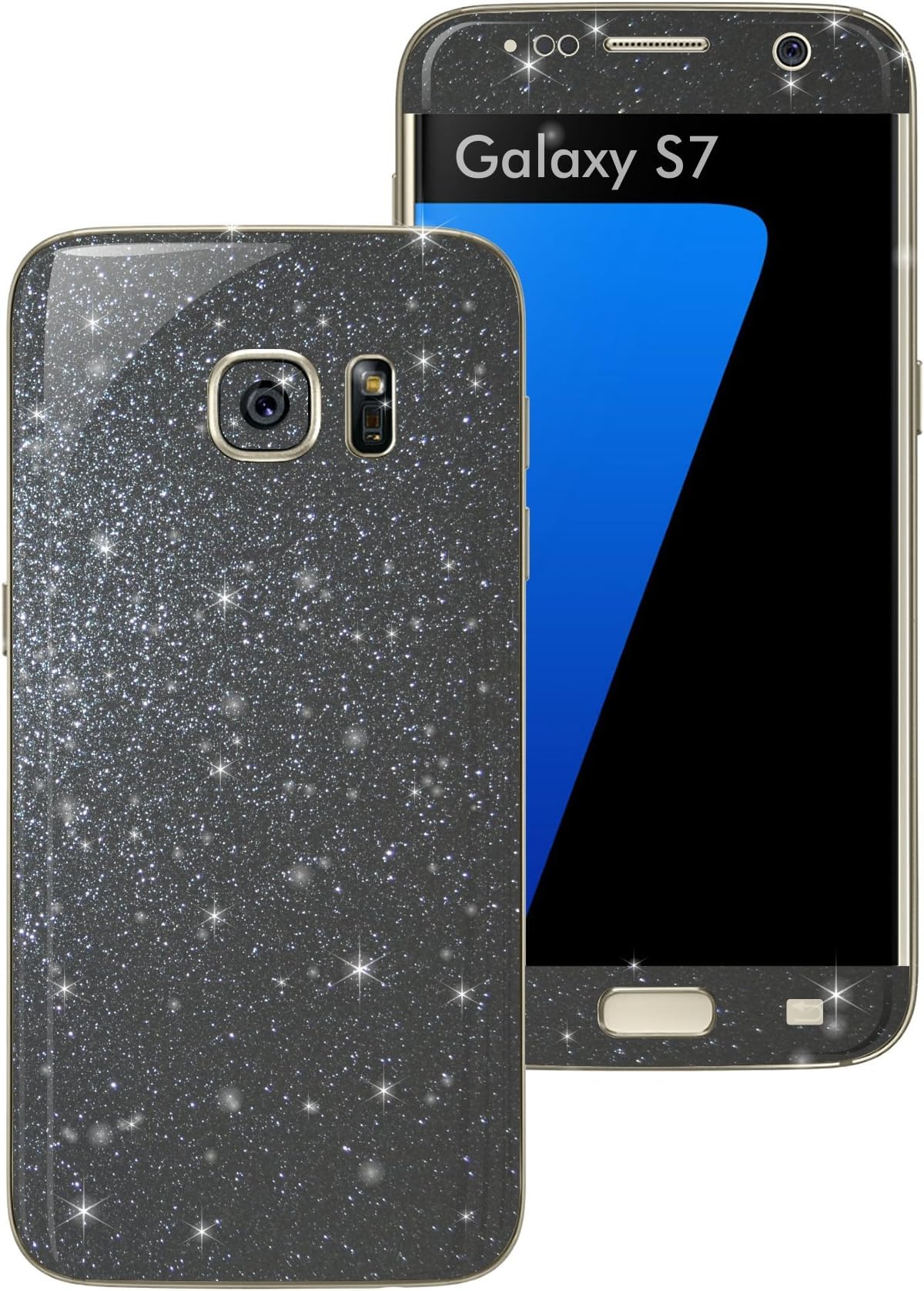 For SAMSUNG GALAXY S7 DIAMOND Glitter Wrap Sticker Decal Cover Protector Skin (METEORITE)