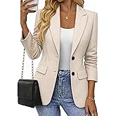 Mina Self 2026 Women's Spring Herringbone Tweed Blazer - Warm Fully Lined Notched-Lapel Plaid Work Office Jacket with Pockets