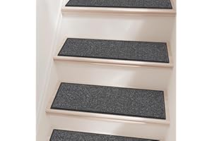 BEQHAUSE Stair Treads for Wooden Steps 28inX9in, Carpet Stair Treads Non Slip Indoor, Machine Washable Stair Runners for Kids Elders and Pets, Carpet for Stair Rugs Mat, TPE Backing, 1pcs, Charcoal