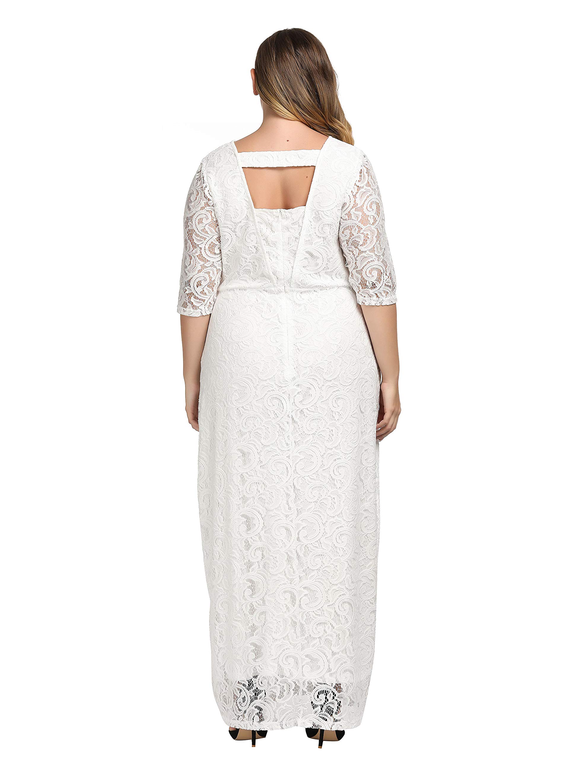 Chicwe Women's Plus Size Stretch Lace Maxi Dress - Evening Wedding