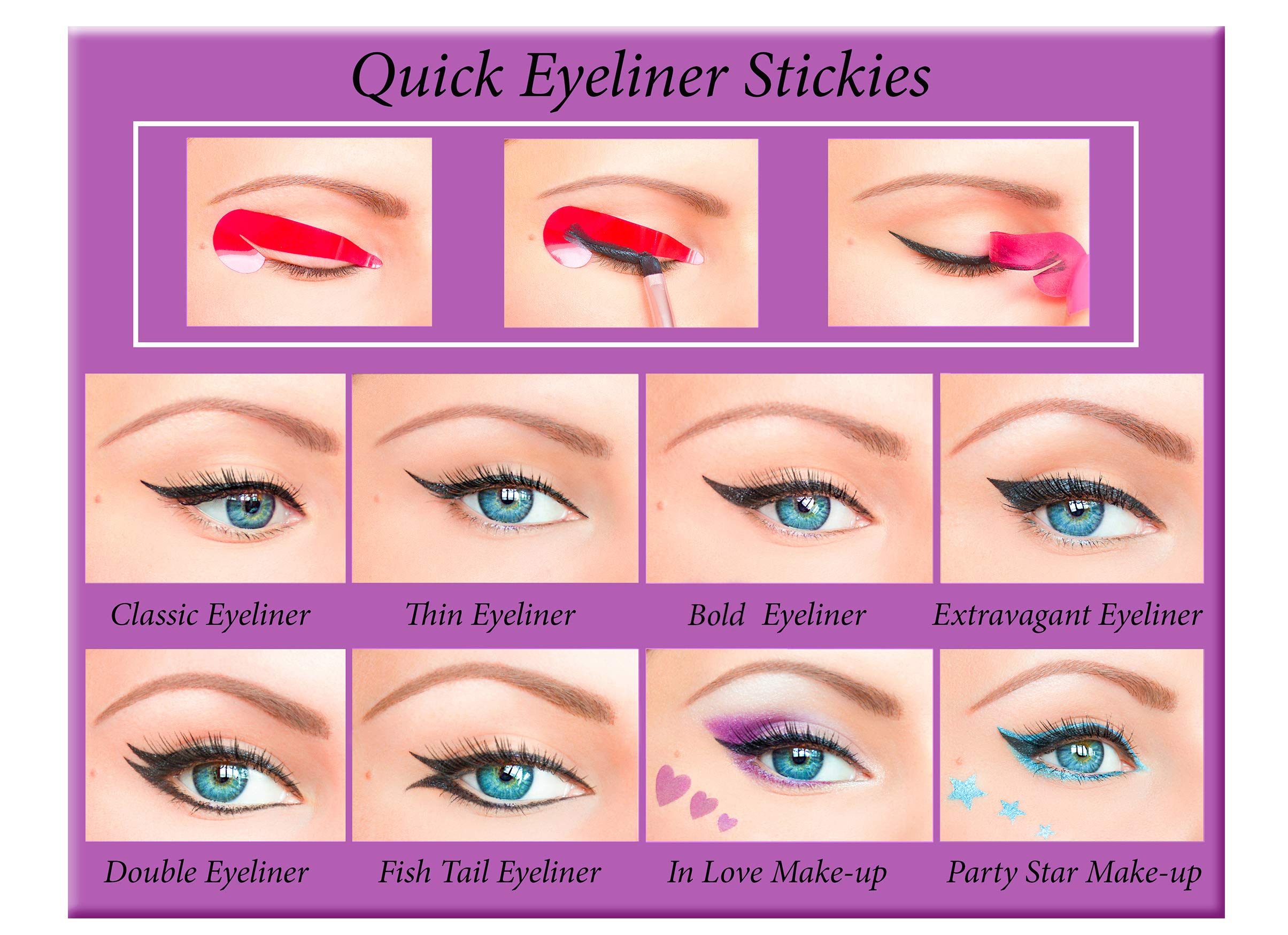 Quick Eyeliner Stickies Make-up complete set, 80 pieces, DE3, 50 g