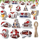 40 Pcs Football Ornaments for Christmas Tree - Coach Gift, Team Ornament, American Shoulder Pads, Helmet Hanging Decorations for Friends Family