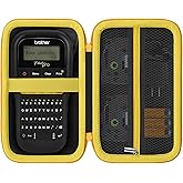 Baval Label Printer Case Compatible with Brother P-Touch PTH110BP/PTH110/PTH111 Pro Label Maker(Black Case,Yellow Zipper)