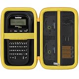 Baval Label Printer Case Compatible with Brother P-Touch PTH110BP/PTH110/PTH111 Pro Label Maker(Black Case,Yellow Zipper)