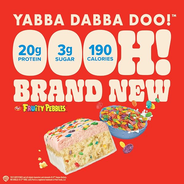 PURE PROTEIN FRUITY PEBBLES™ PROTEIN BARS – 20G PROTEIN, 3G SUGAR, 190 CALORIES (4 COUNT) LOW SUGAR* HIGH PROTEIN SNACK – GLUTEN FREE – PERFECT FOR A HEALTHY SNACK.