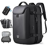 TANGCORLE Vacuum Backpack Travel with Pump, 40L Expandable Carry on Compression Backpack Flight Approved for Women Men Fit 17 Inch Laptop with USB Charging Port Business Weekender