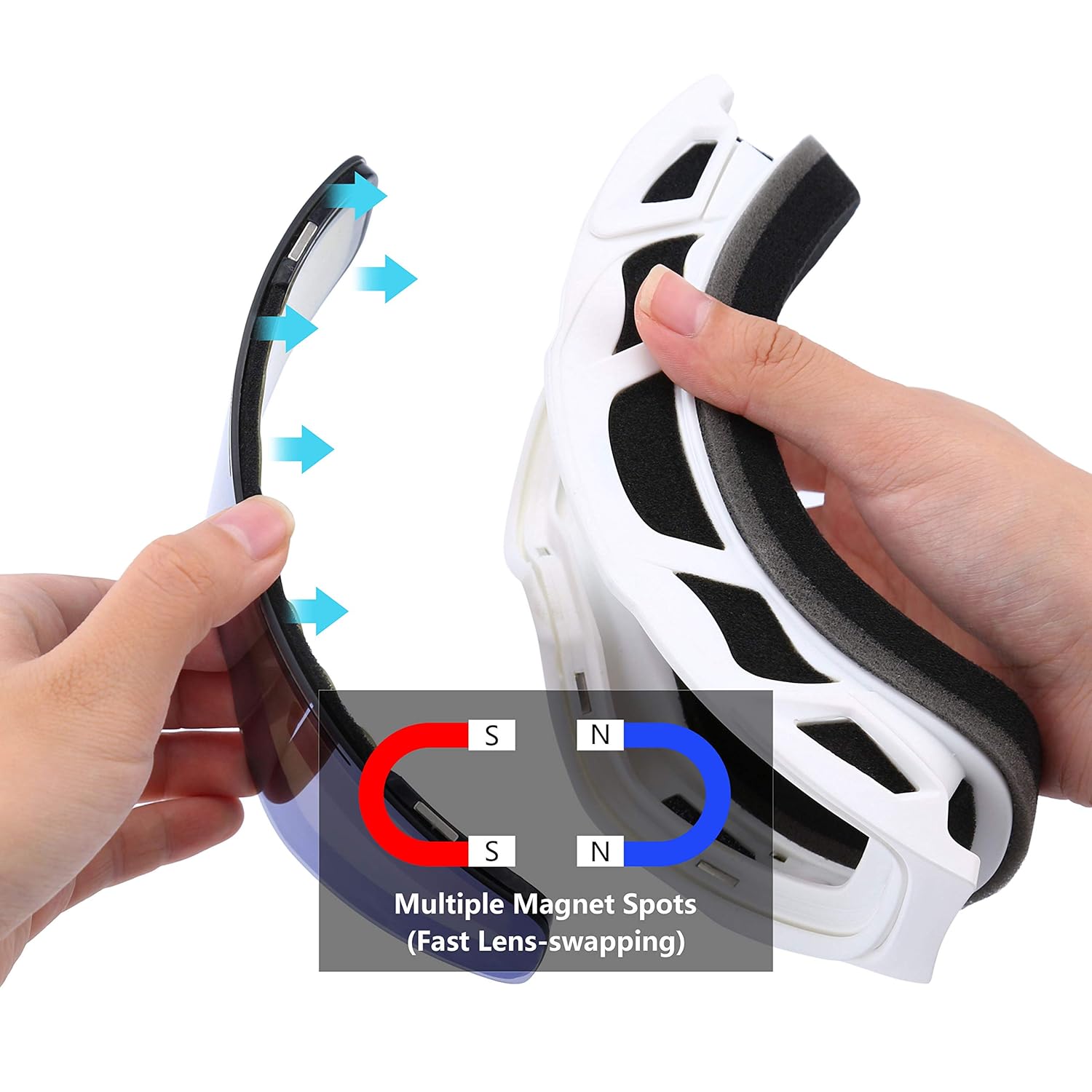 Esquí SunTime Gafas de Esquí Desmontable Antiniebla Anteojos para