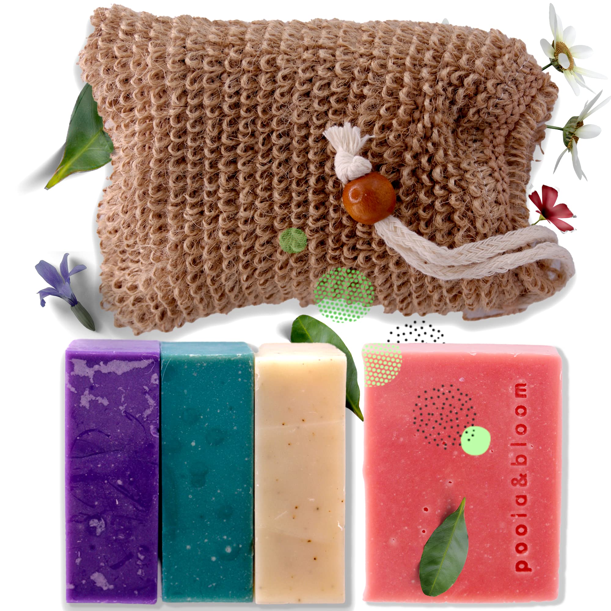 Poola & Bloom Handmade Soap Bars with Essential Oils - Cruelty-Free and Vegan Ingredients, Gently Cleanses for Fresh Skin, Men's Body Care Essentials, Organic for Nourishing