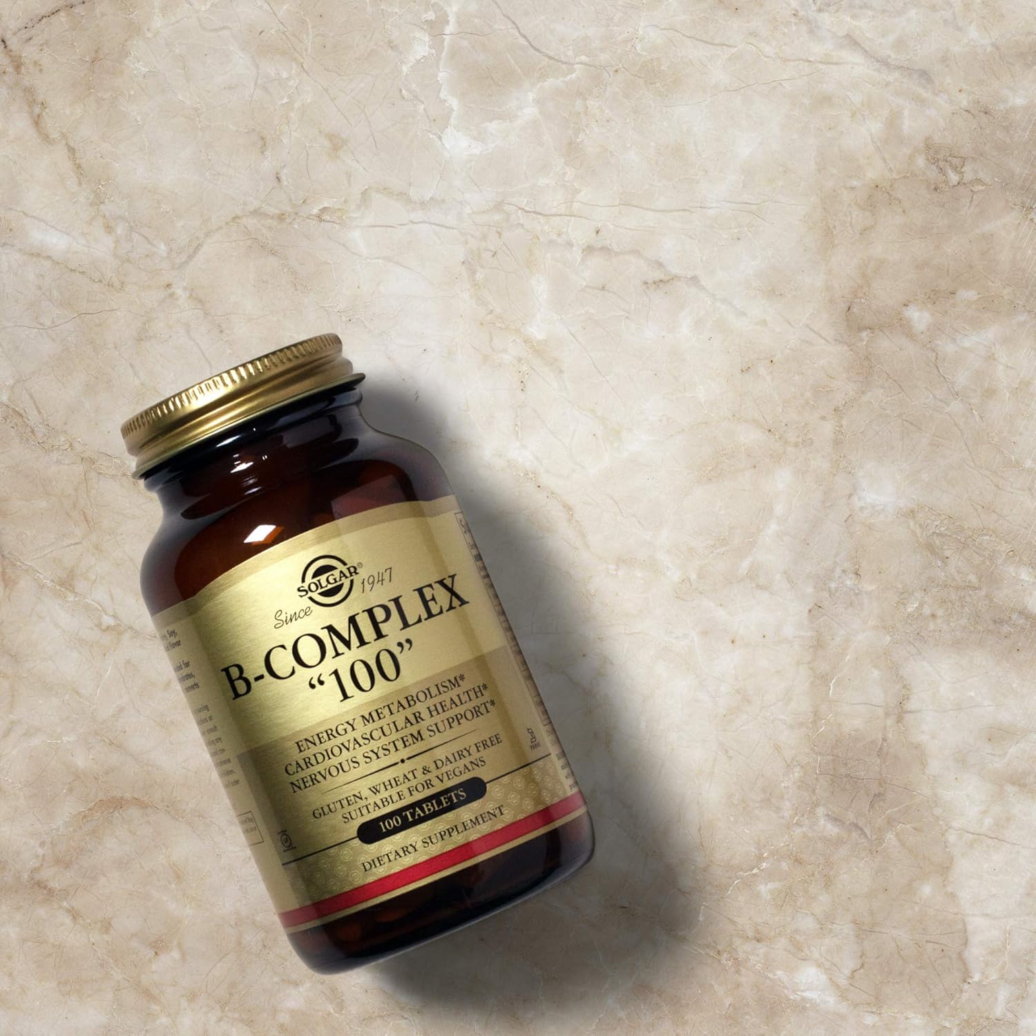 Solgar B-Complex "100", 250 Vegetable Capsules - Heart Health - Nervous System Support - Supports Energy Metabolism - Non-GMO, Vegan, Gluten Free, Dairy Free, Kosher, Halal - 250 Servings: Health & Personal Care
