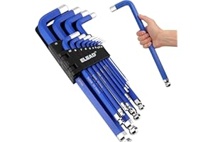 ELEAD Jumbo Hex Key Allen Wrench Set | 13-Piece Metric 2-19mm | Long Ball End Durable S2 | Automotive | Mechanic | Furniture | Professional Grade Tools